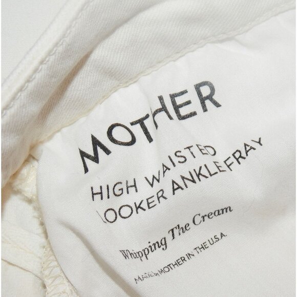 MOTHER Jeans The Looker Ankle Fray White Stretch Denim Women 31 - Picture 8 of 13